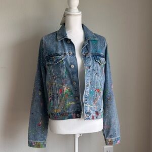 Colorful Splatter Denim Jacket